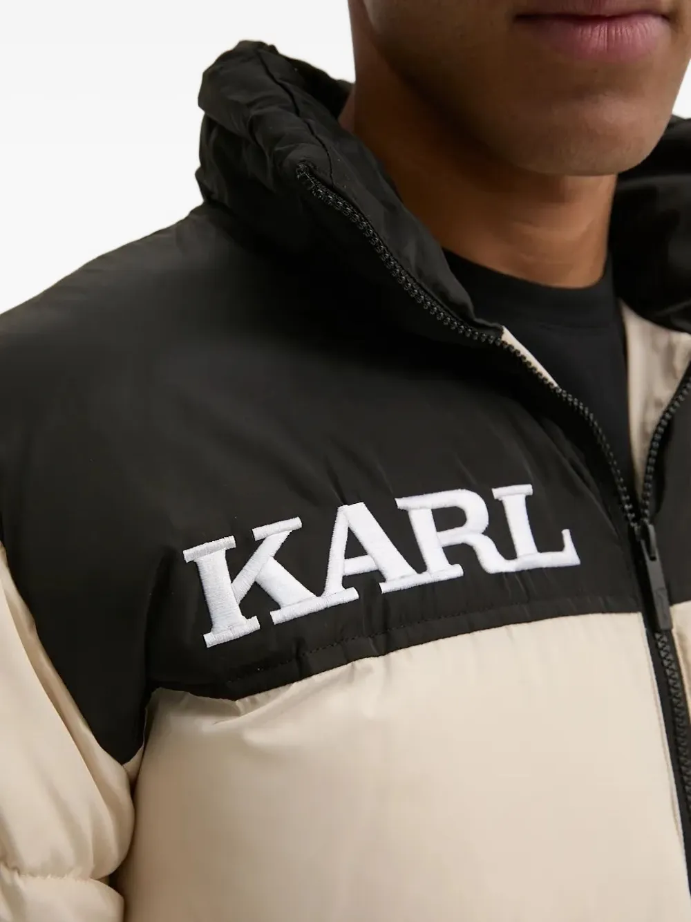 karl kani Donsjack met colourblocking Beige