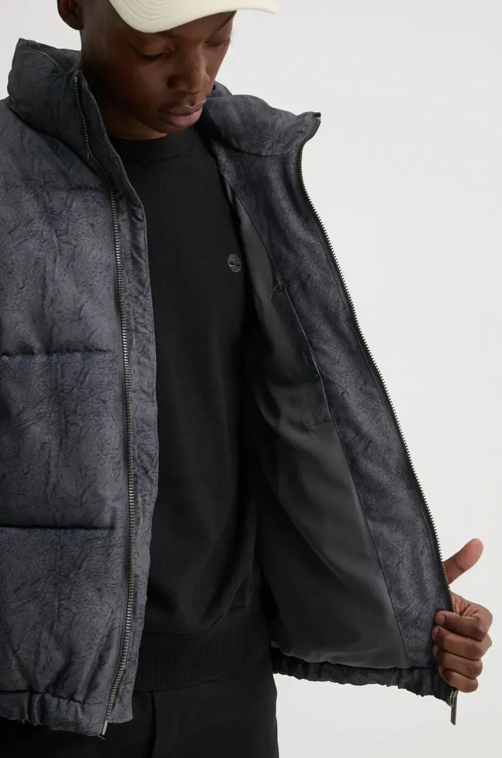 Karl Kani Quilted Puffer Jacket In Gray