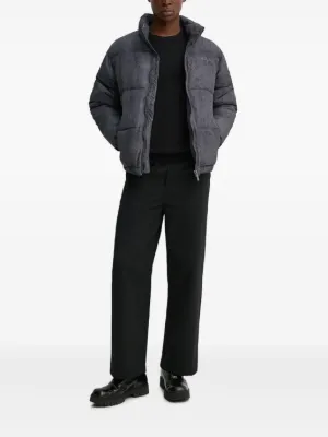 Off-White ロゴ ポケット レザージャケット | ブルー | FARFETCH JP
