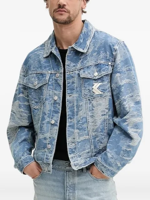 karl kani wash-effect denim jacket