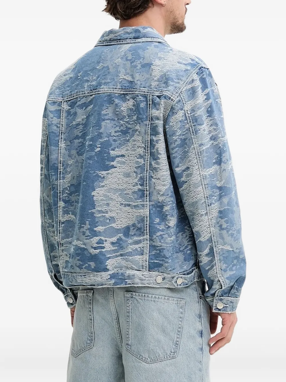 karl kani wash-effect denim jacket Blauw