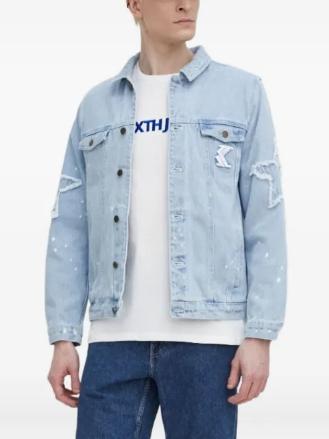 karl kani star-patch denim jacket