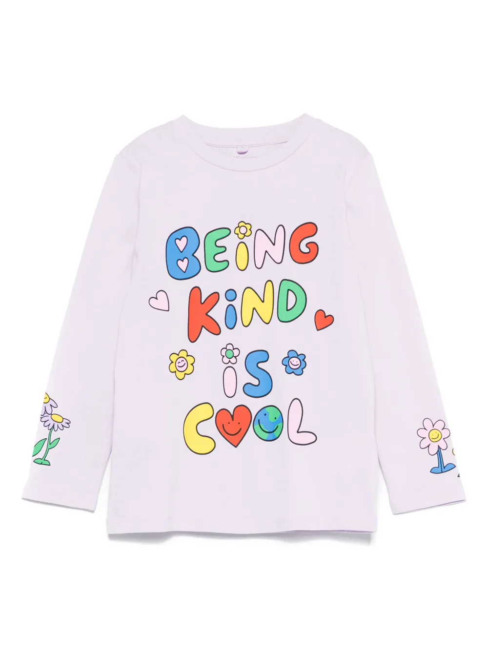 Stella McCartney Kids T-shirt met bloe print Paars