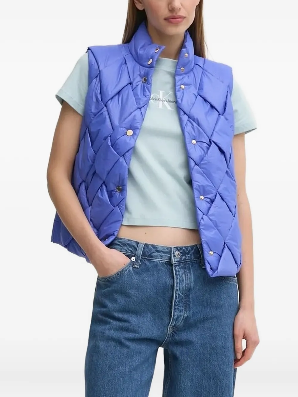 Joop Vroni Quilted High-neck Gilet In Blue
