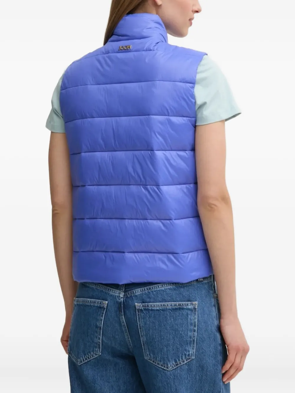 Joop! Vroni quilted high-neck gilet Blauw