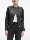 Joop! asymmetrical leather jacket - Black