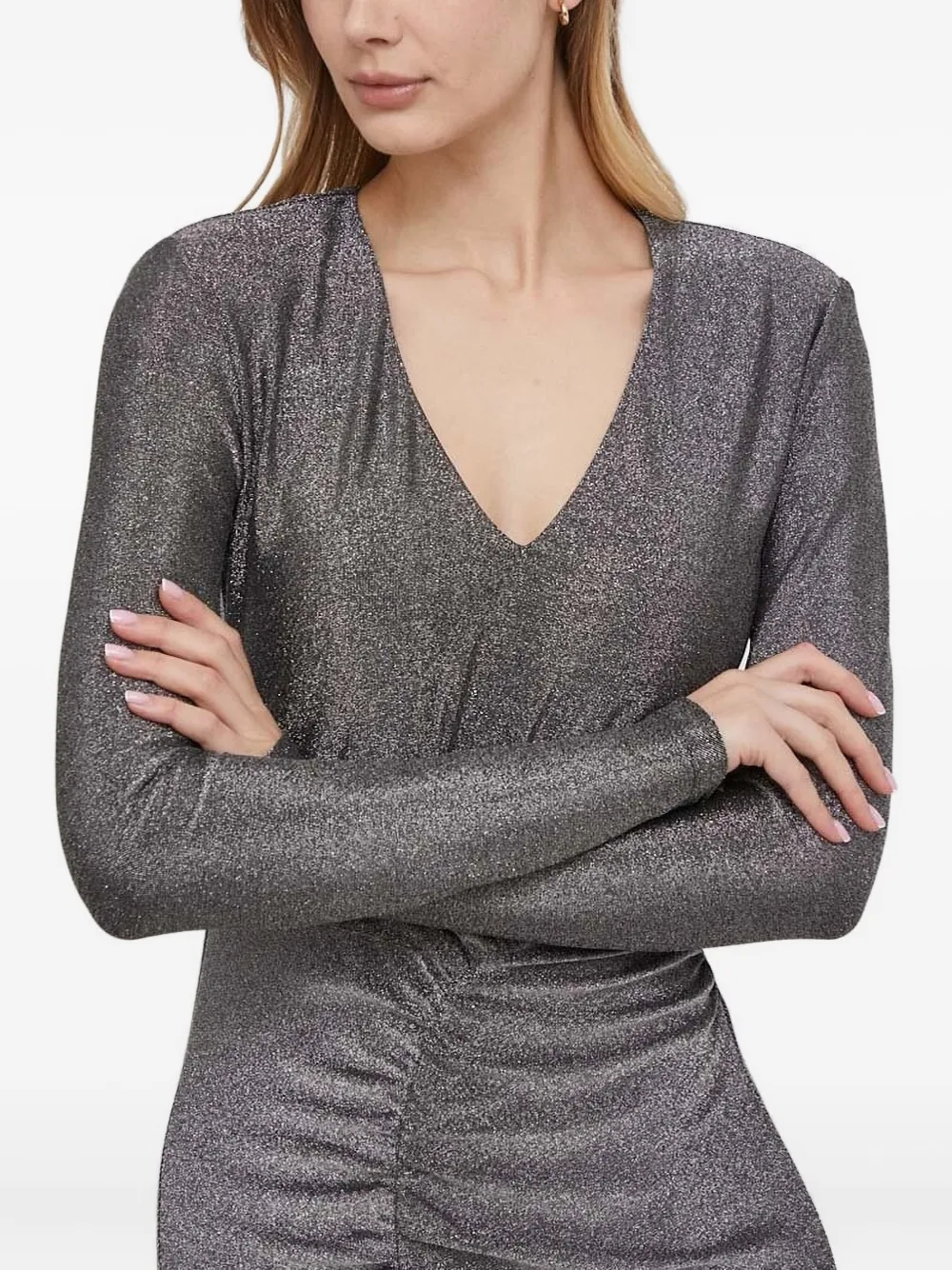Joop! Mini-jurk met V-hals en glitter Grijs