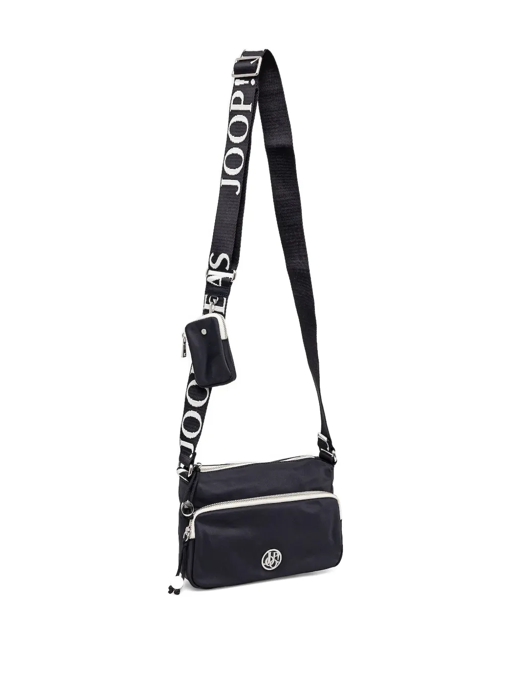 Joop! Crossbodytas met logoband en ritssluiting Zwart