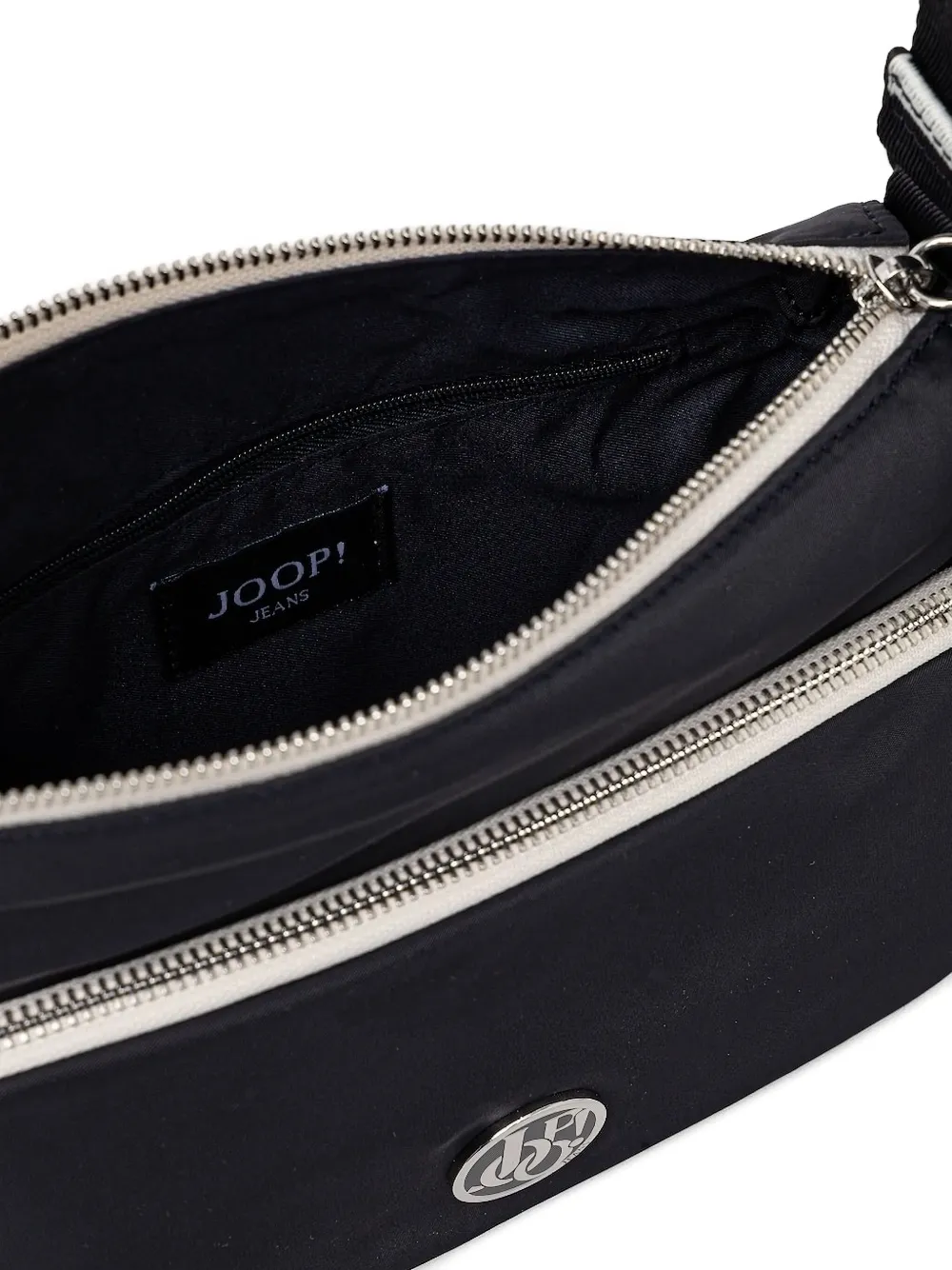 Joop! Crossbodytas met logoband en ritssluiting Zwart