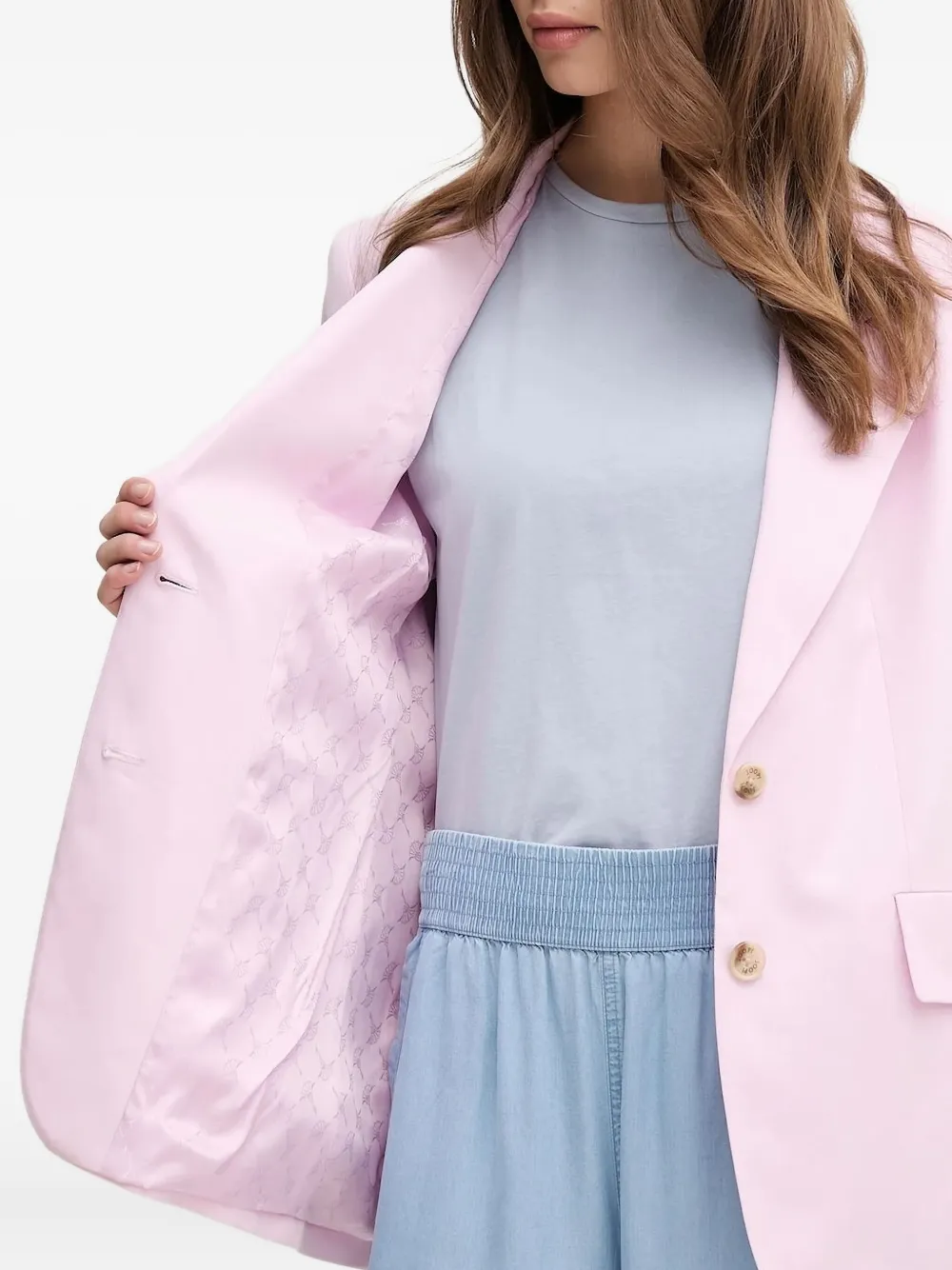 Joop! single-button notched-lapel blazer Roze