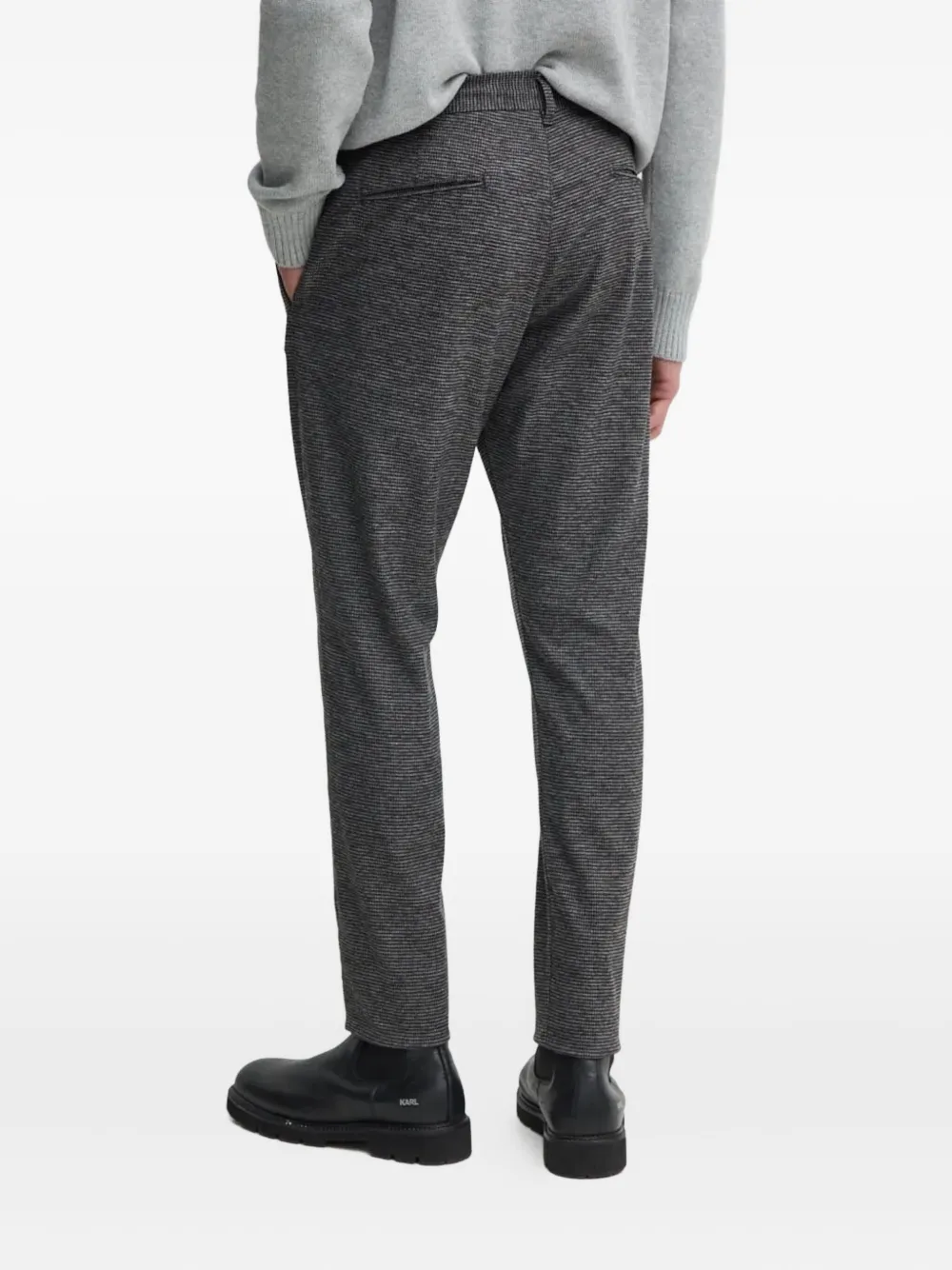 Joop Drawstring Nailshead Trousers In Gray