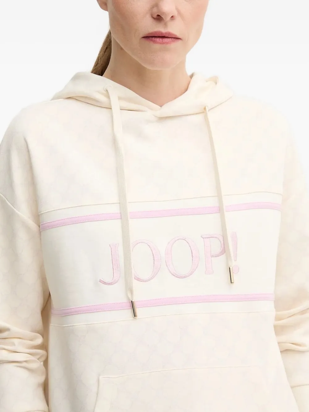 Joop! Hoodie met geborduurd logo Wit