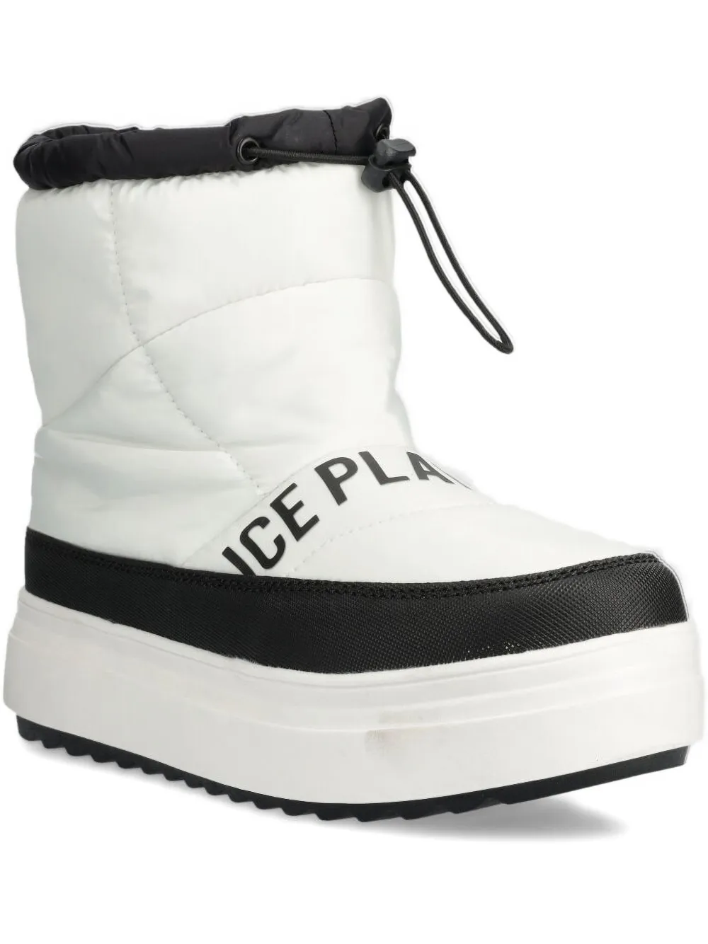 Ice play quilted platform boots White
