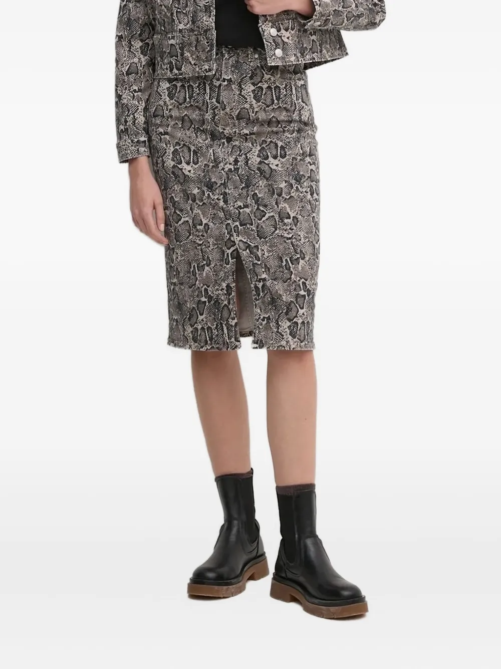 Joop Snakeskin-print Midi Straight Skirt In Animal Print