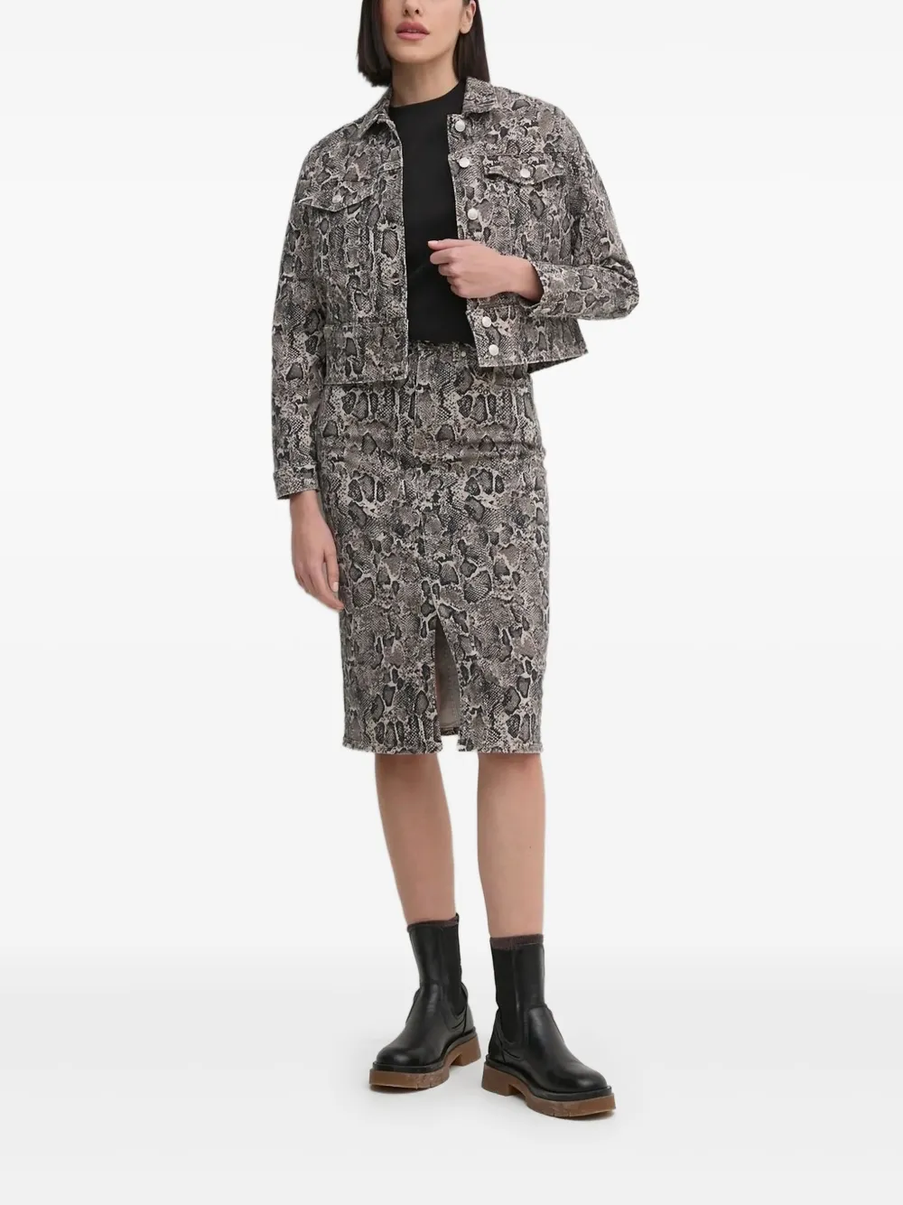 Joop Snakeskin-print Midi Straight Skirt In Animal Print