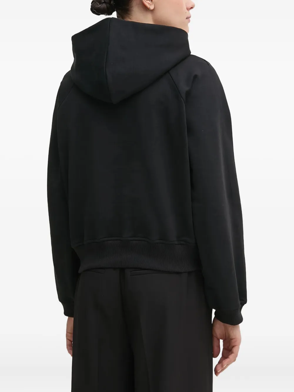 Joop Drawstring Cotton Hoodie In Black