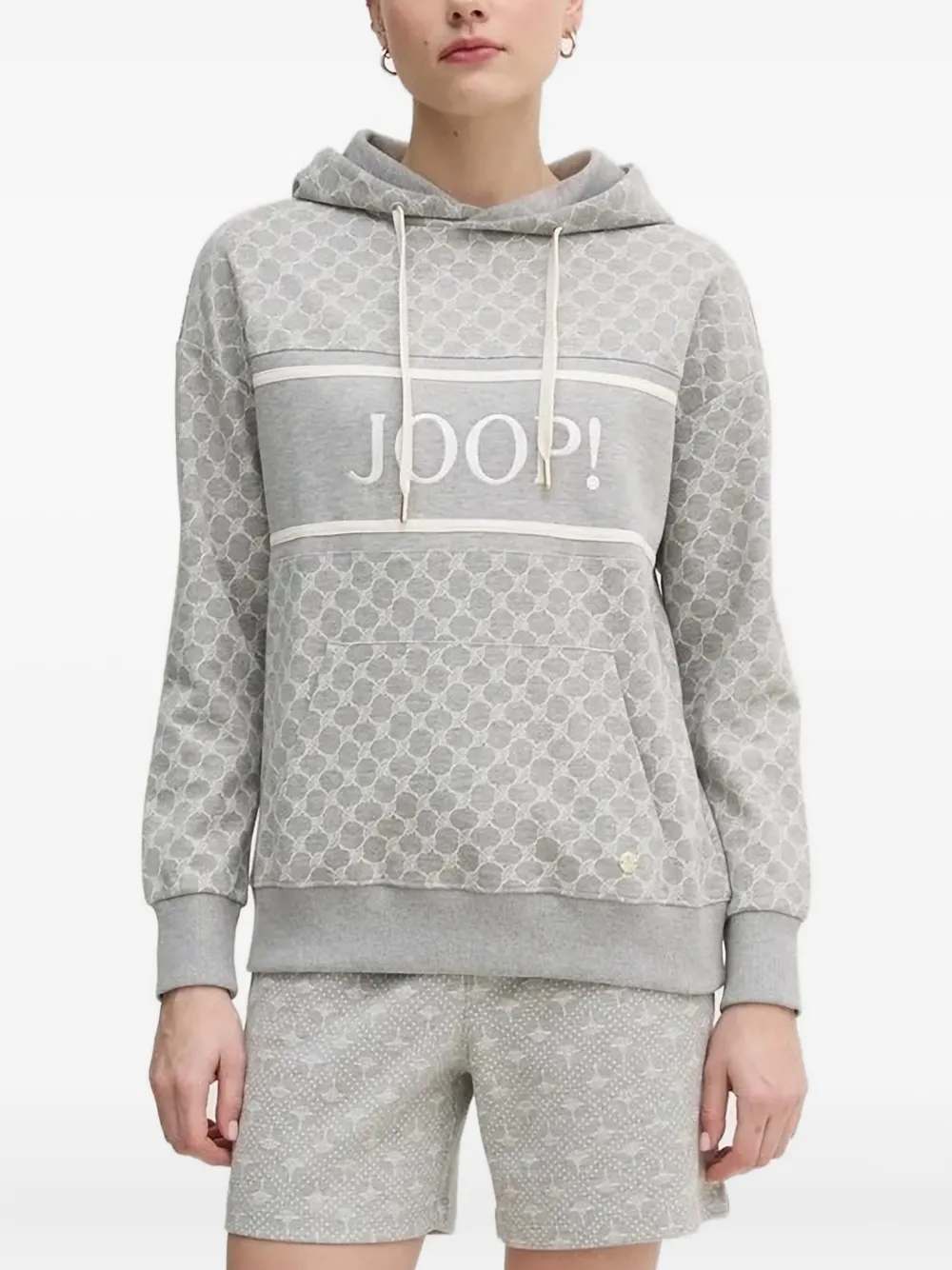 Joop! Cornflower logo-detail hoodie Grijs