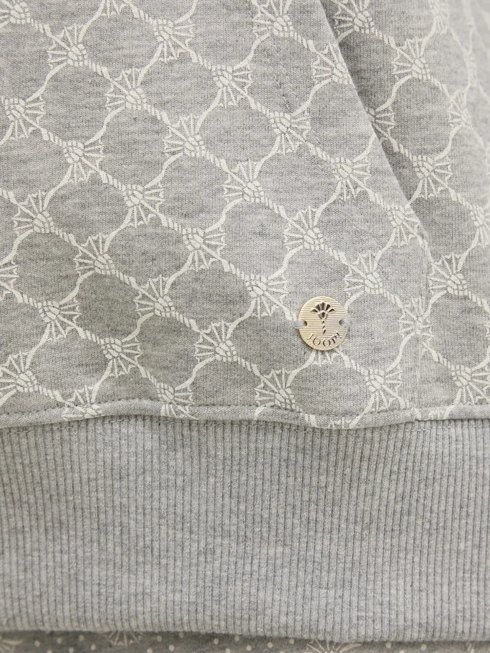 Joop! Cornflower hoodie met logodetail Grijs