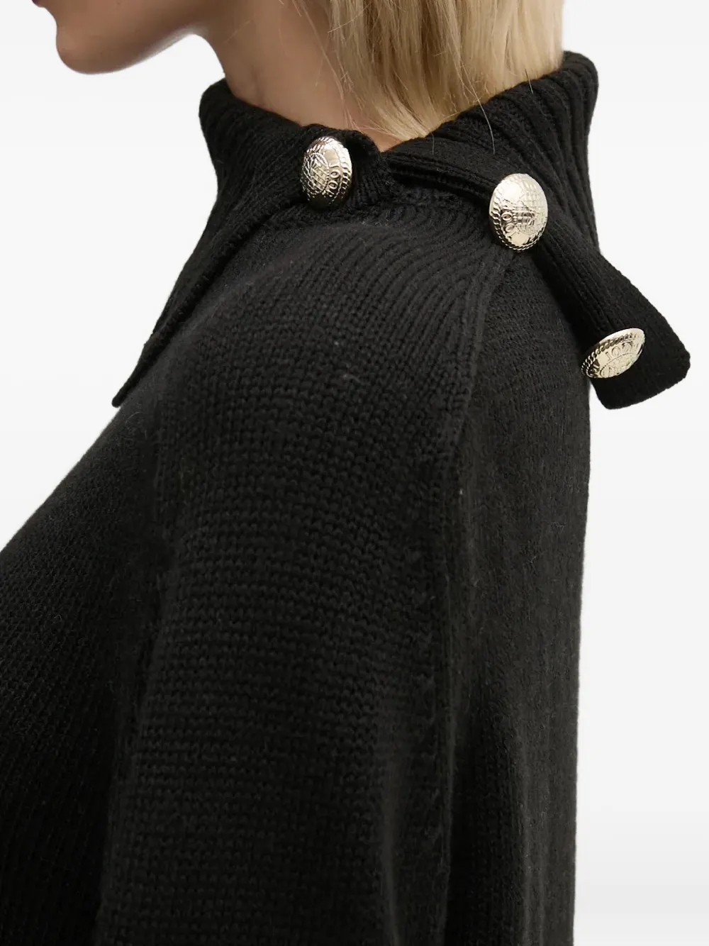 Joop High-neck Button-detail Sweater In Black