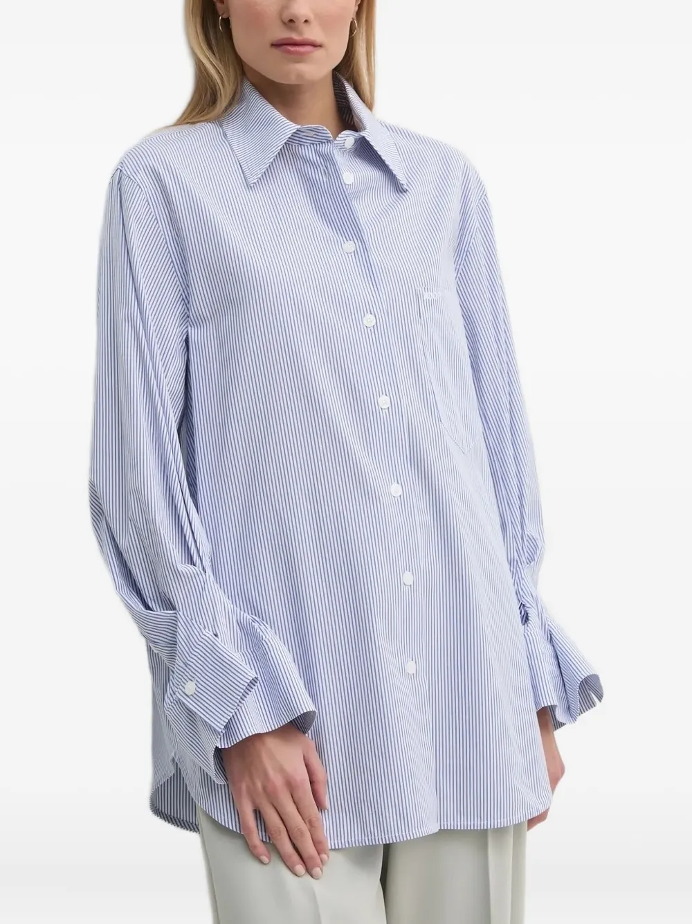 Joop Striped Cotton Shirt In Blue