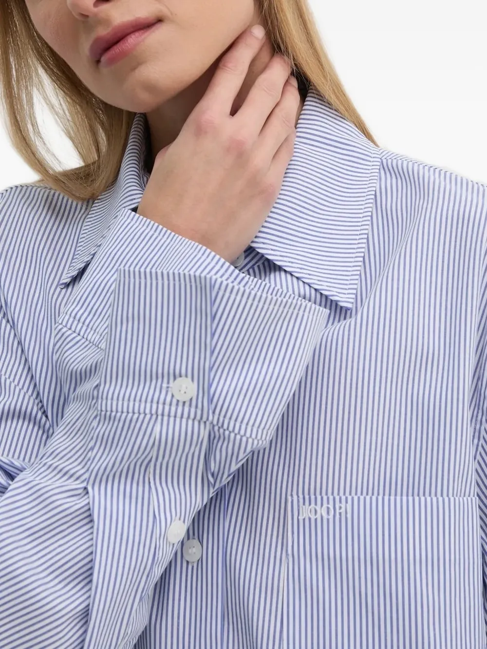 Joop Striped Cotton Shirt In Blue