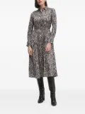 Joop! snakeskin-print belted shirt midi dress - Brown