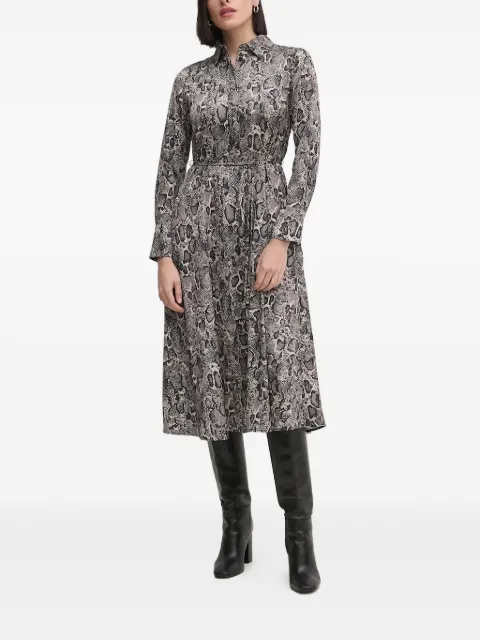 Joop! snakeskin-print belted shirt midi dress