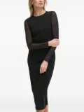 Joop! mesh-insert midi dress - Black