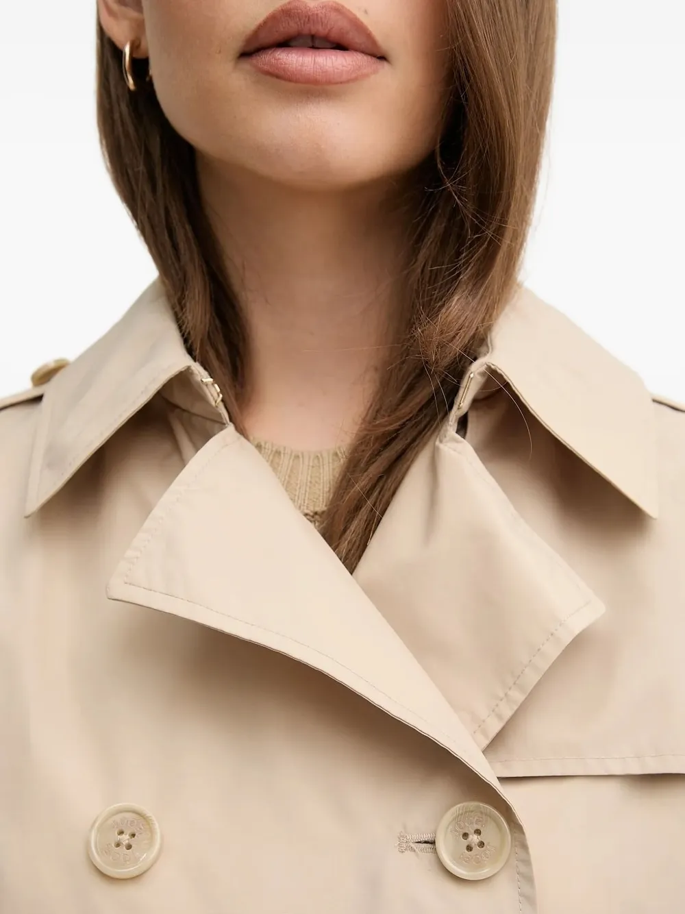 Joop! Trenchcoat met dubbele rij knopen en ceintuur Beige