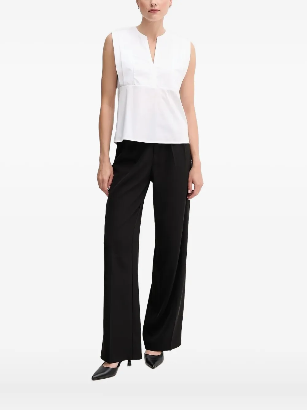 Joop V-neck Sleeveless Blouse In Gray