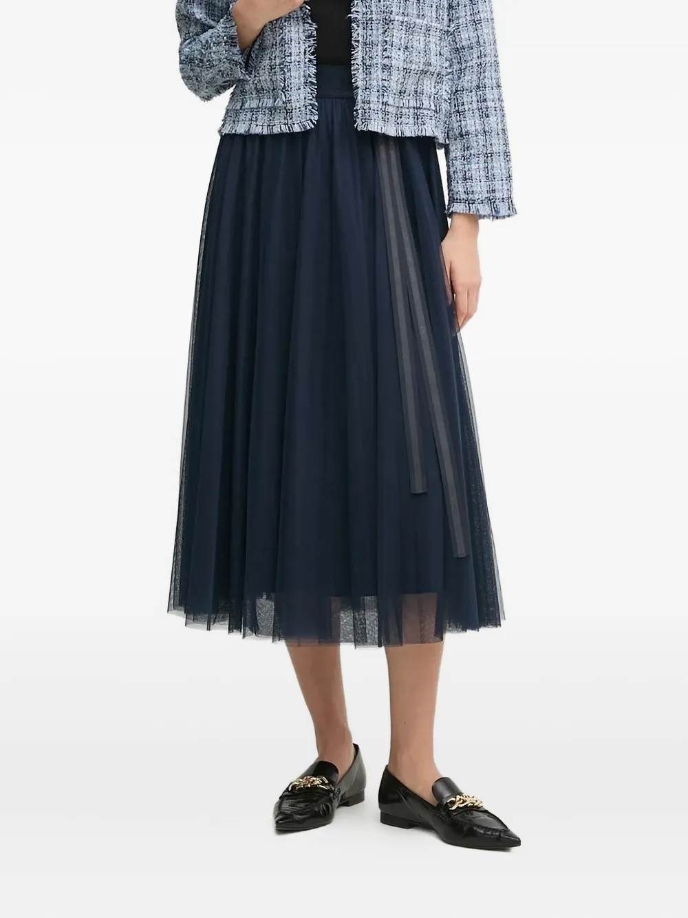 Joop! elastic-waistband tulle skirt Zwart