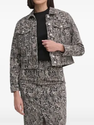 Miu Miu クロップド デニムジャケット | グレー | FARFETCH JP