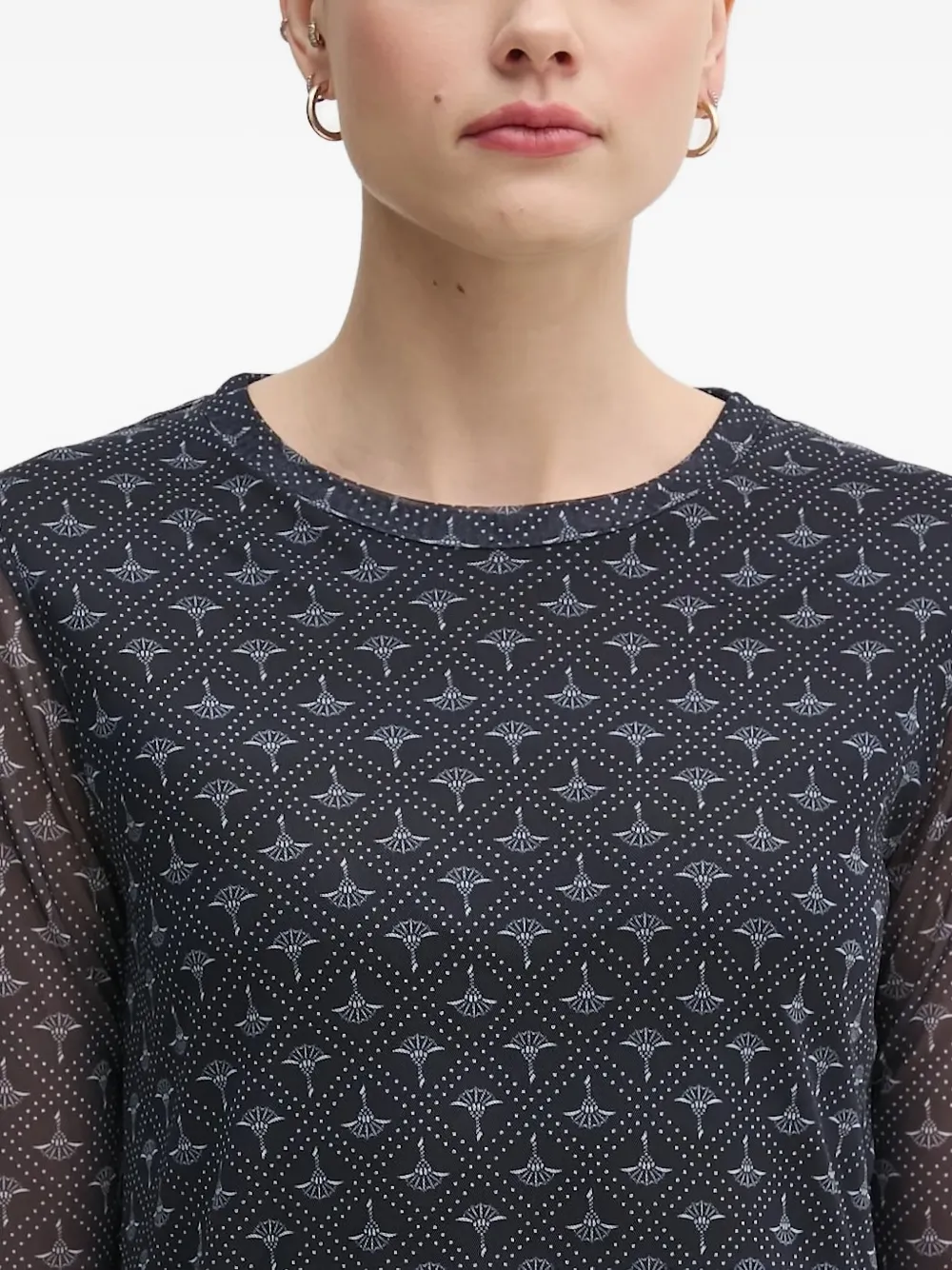 Joop! Mini-jurk met lange mouwen en patroon Blauw