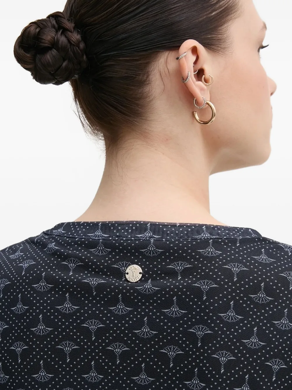 Joop! Mini-jurk met lange mouwen en patroon Blauw
