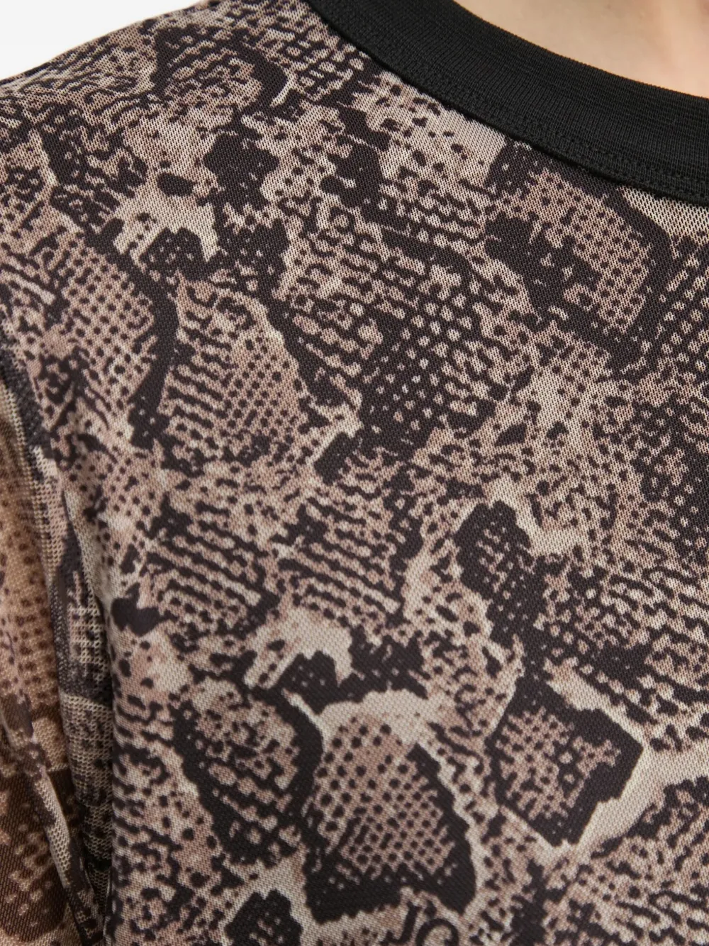 Joop Snakeskin-print Mesh Dress In Gray