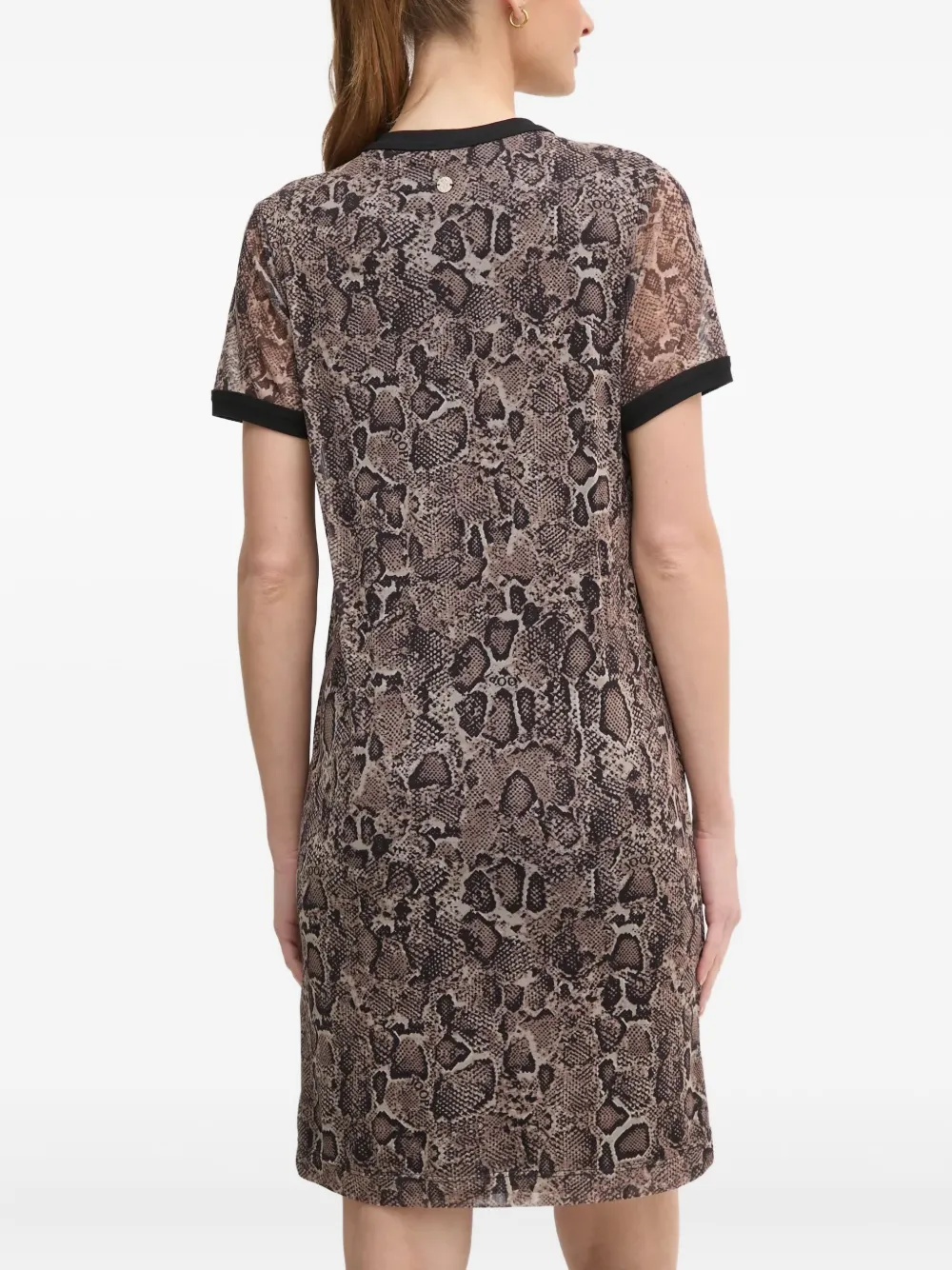 Joop Snakeskin-print Mesh Dress In Gray