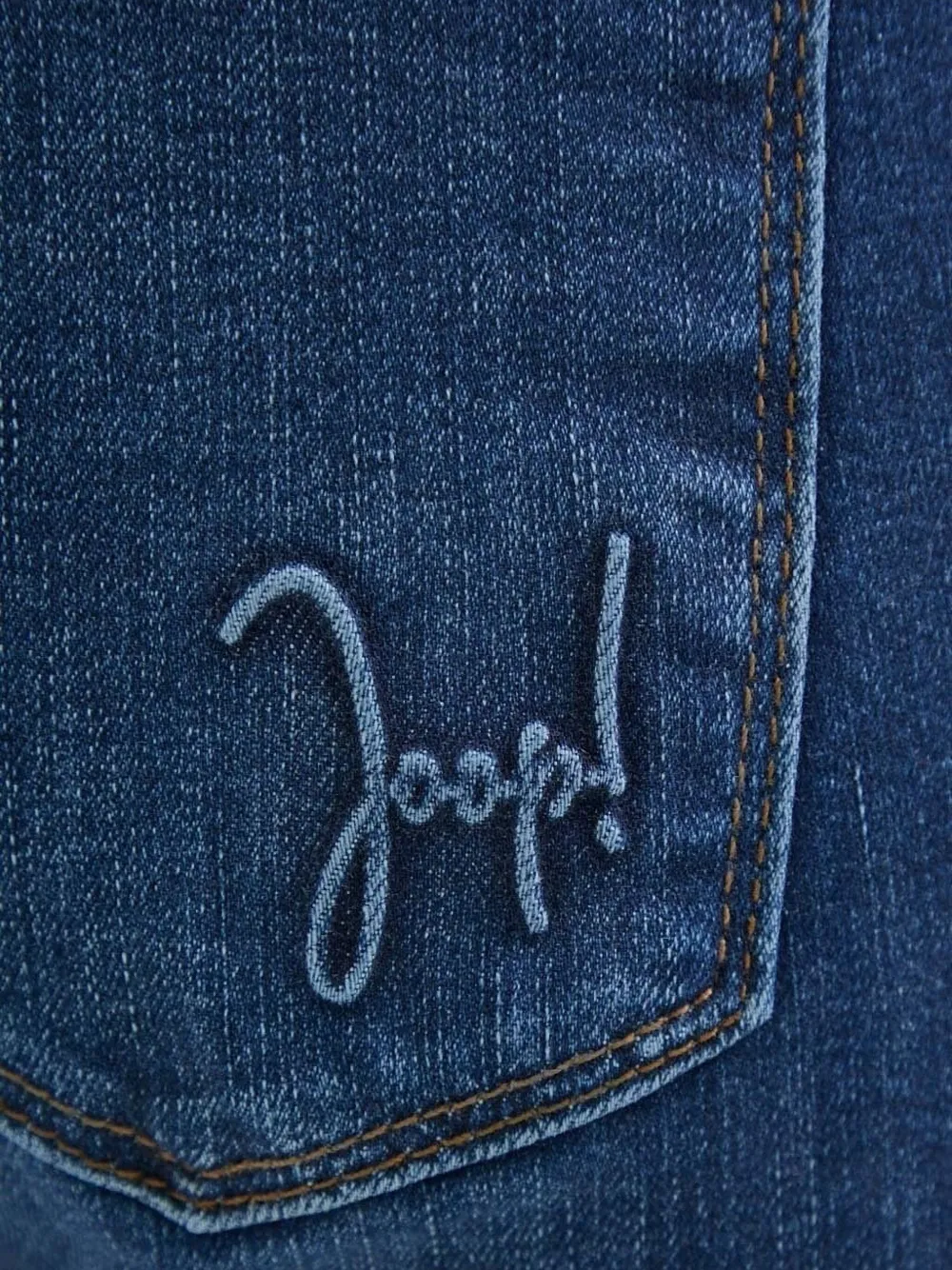 Joop! Jeans met geborduurd logo en vijf zakken Blauw