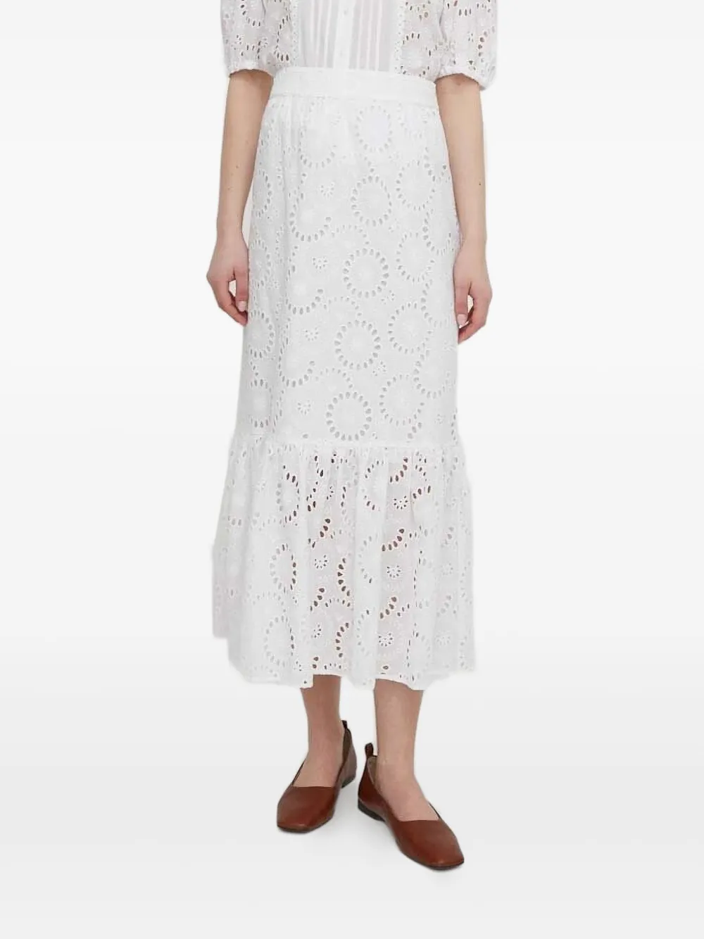 Joop! Gelaagde midi-rok Wit