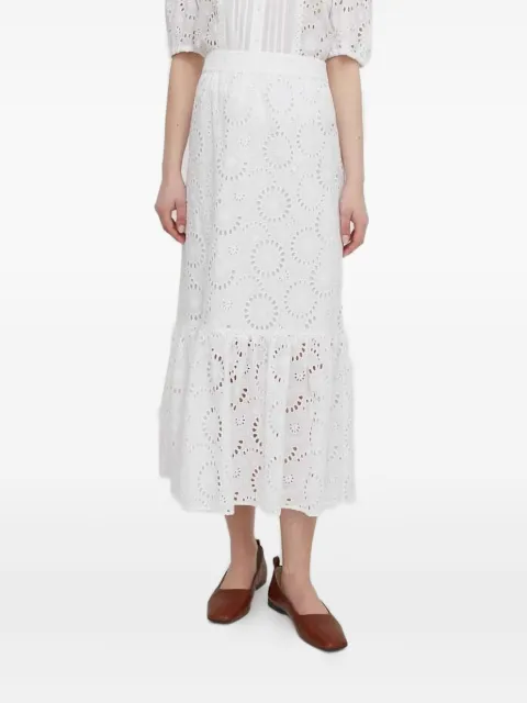 Joop! eyelet-embroidered tiered midi skirt