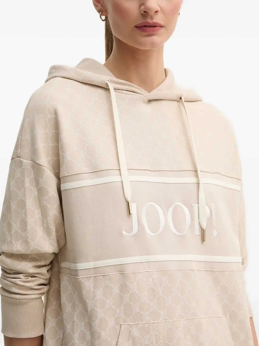 Joop! Hoodie met monogram-print Beige