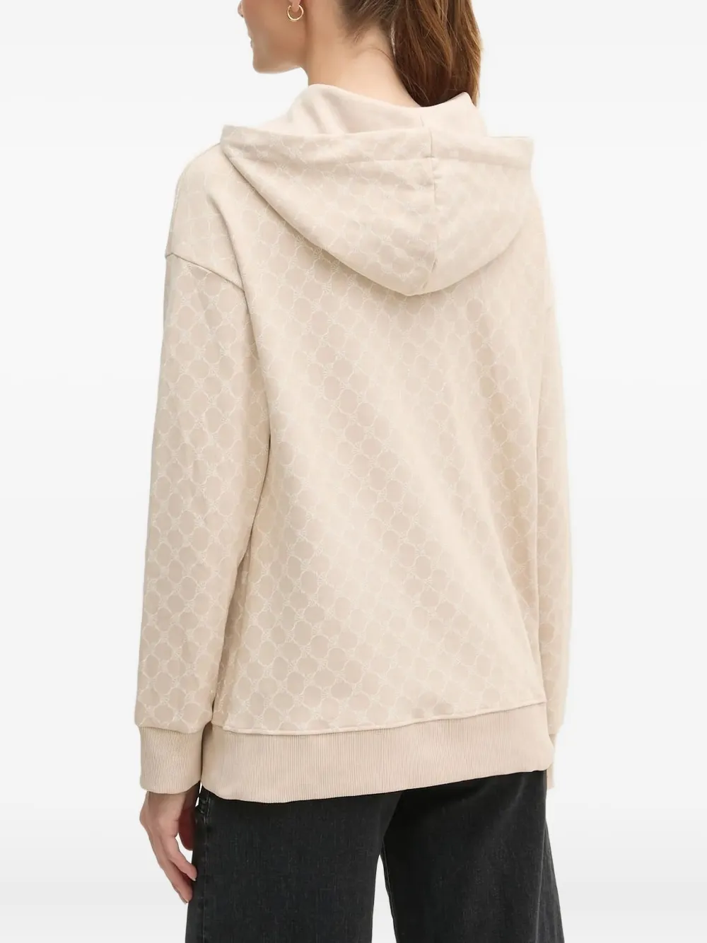 Joop! Hoodie met monogram-print - Beige