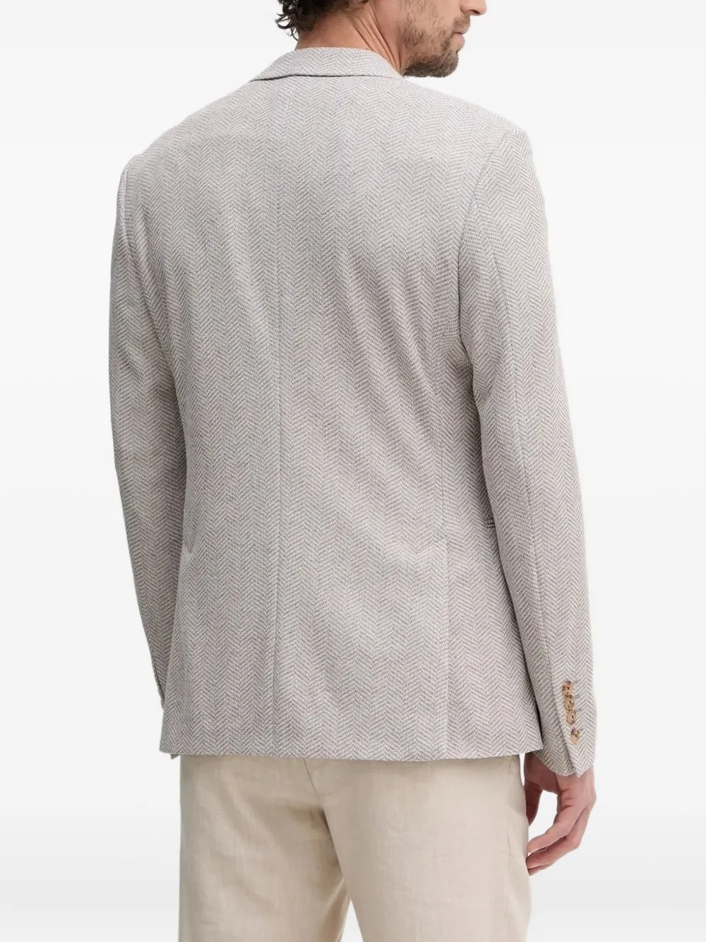 Joop! Blazer met visgraatpatroon - Beige