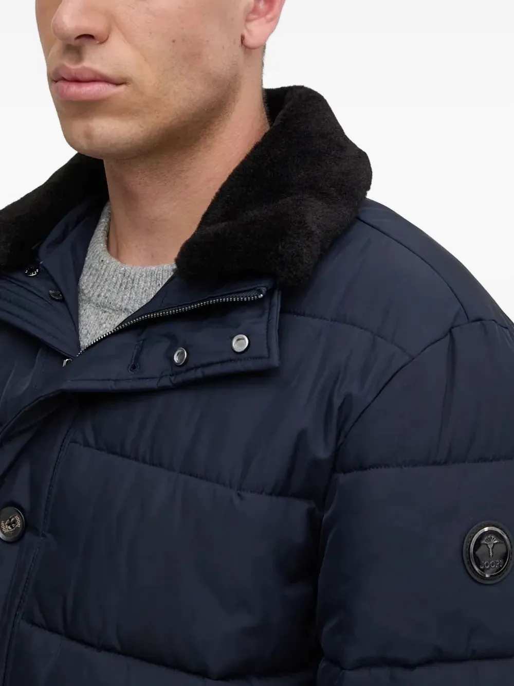Joop! Gevoerd jack met capuchon Blauw