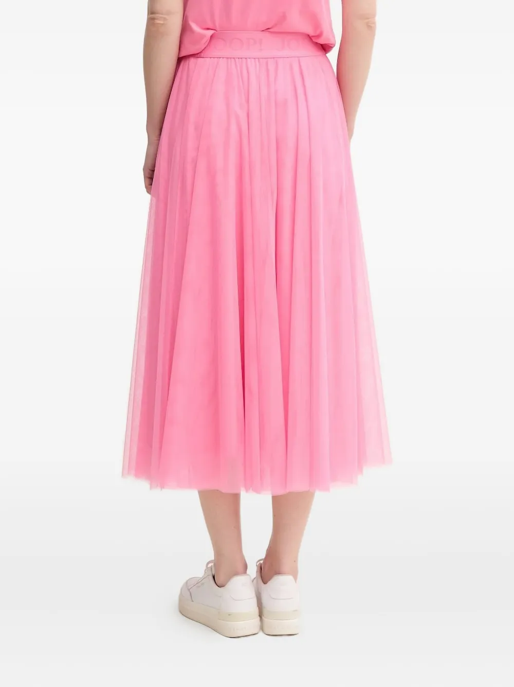 Joop! elastic-waistband tulle midi skirt Roze