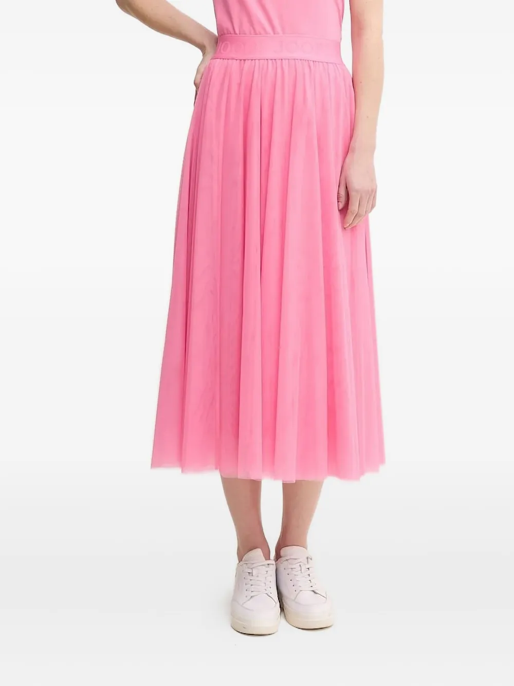 Joop! elastic-waistband tulle midi skirt Roze
