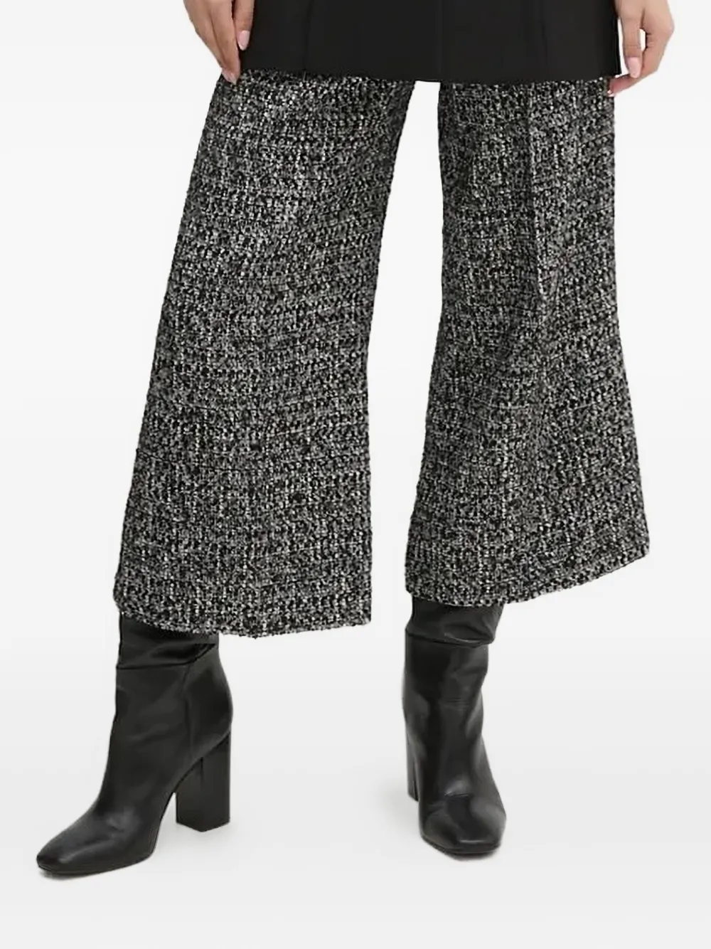 Joop Tweed Wide-leg Cropped Trousers In Gray