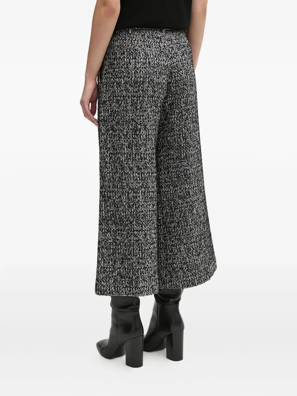 Joop! Tweed cropped broek met wijde pijpen - Grijs