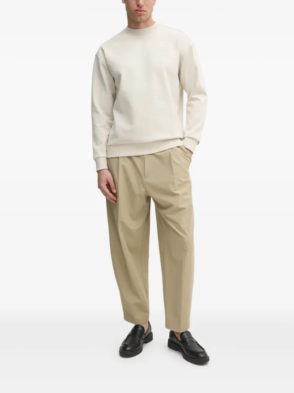Joop! embossed-logo crew-neck sweatshirt Beige