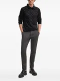 Joop! long-sleeve patterned polo shirt - Black