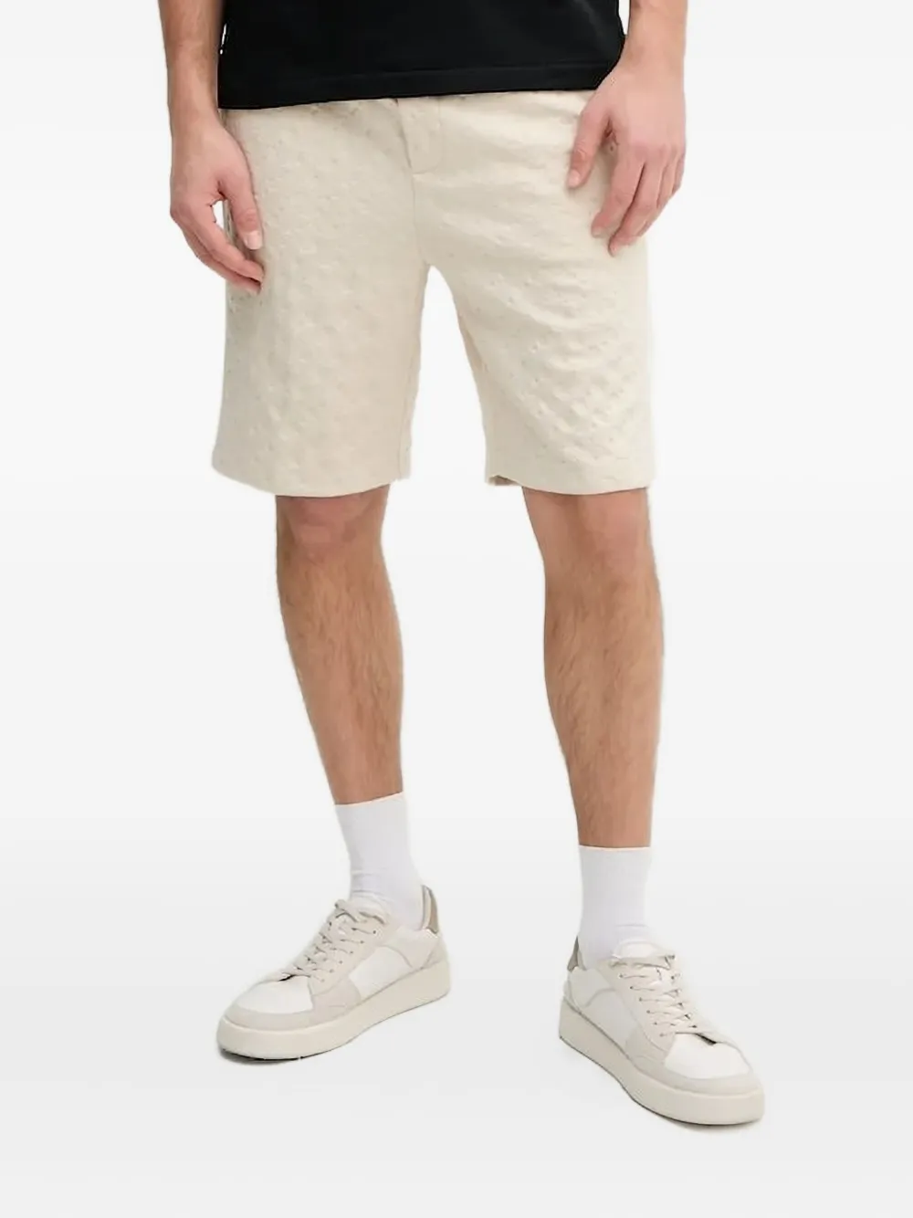Joop Embossed Floral Shorts In Black